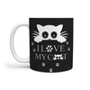 Cute Cat Face Print 360 White Mug - Deruj.com