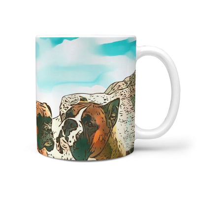 Amazing Boxer Dog Rushmore Mount Print 360 White Mug - Deruj.com