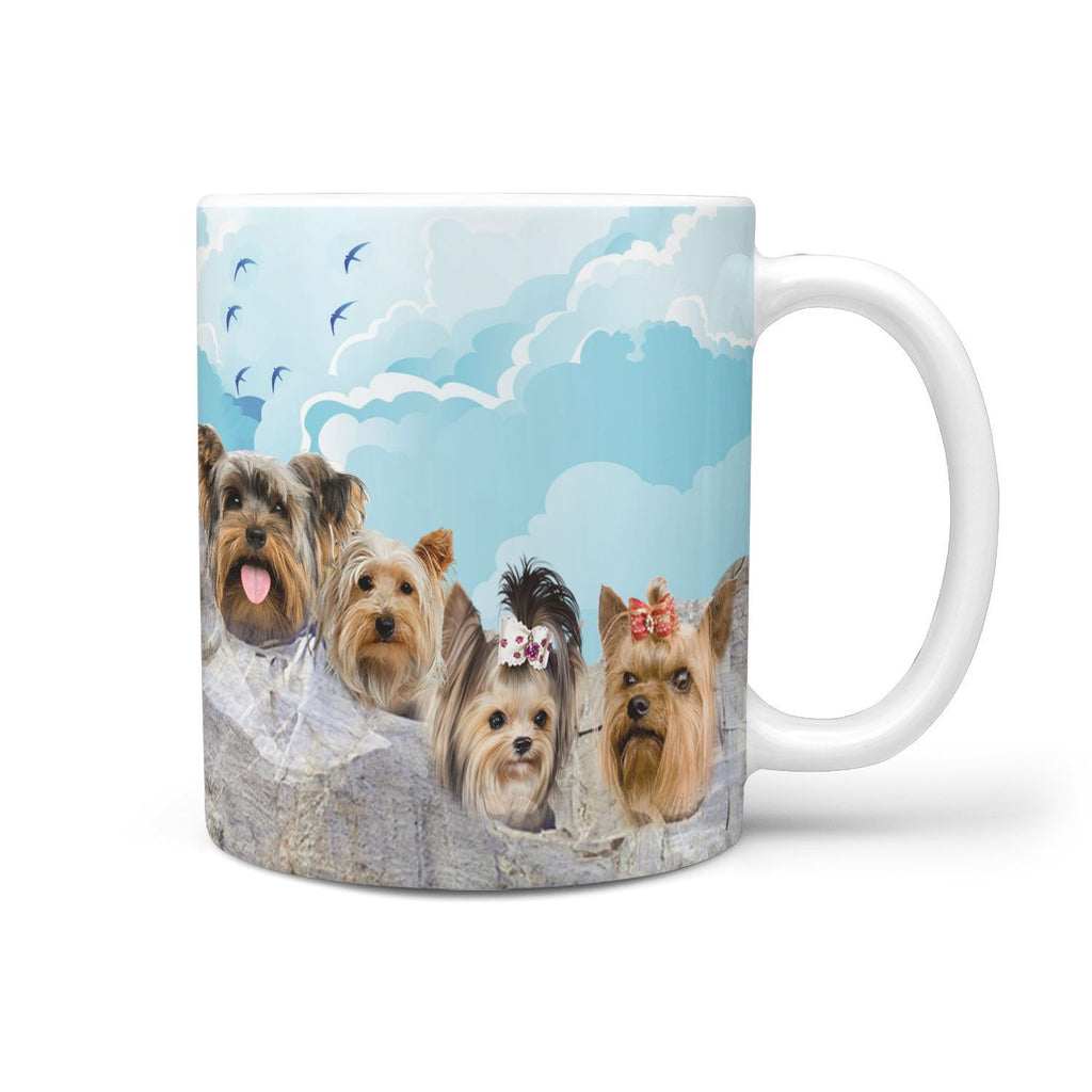 Cute Yorkie Mount Rushmore Print 360 Mug - Deruj.com