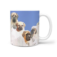 English Mastiff Dog Mount Rushmore Print 360 White Mug - Deruj.com