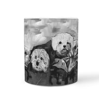 Maltese Dog Black&White Mount Rushmore Print 360 Mug - Deruj.com