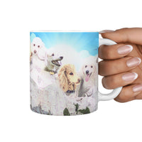 Cute Poodle Dog Print Mount Rushmore 360 White Mug - Deruj.com