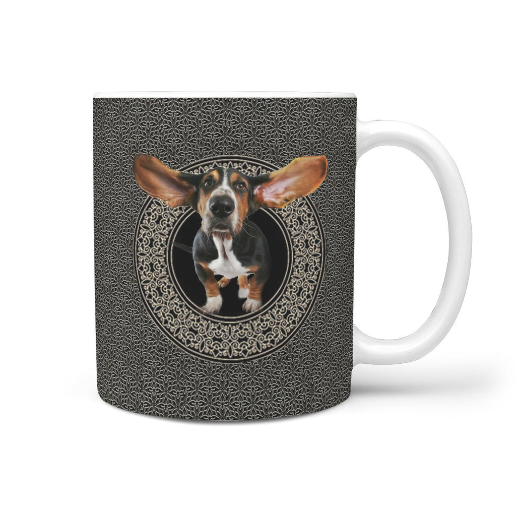 Cute Basset Hound Print 360 White Mug - Deruj.com