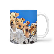 Airedale Terrier Mount Rushmore Print 360 White Mug - Deruj.com