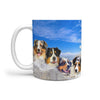 Australian Shepherd Dog Mount Rushmore Print 360 White Mug - Deruj.com