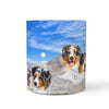 Australian Shepherd Dog Mount Rushmore Print 360 White Mug - Deruj.com