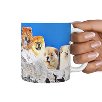 Chow Chow Dog Mount Rushmore Print 360 White Mug - Deruj.com