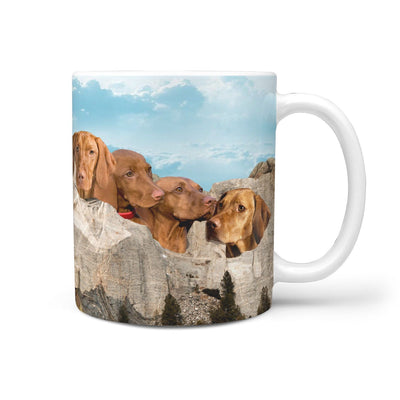 Lovely Vizsla Dog Mount Rushmore Print 360 White Mug - Deruj.com
