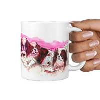Japanese Chin Dog Pink Art Mount Rushmore Print 360 White Mug - Deruj.com