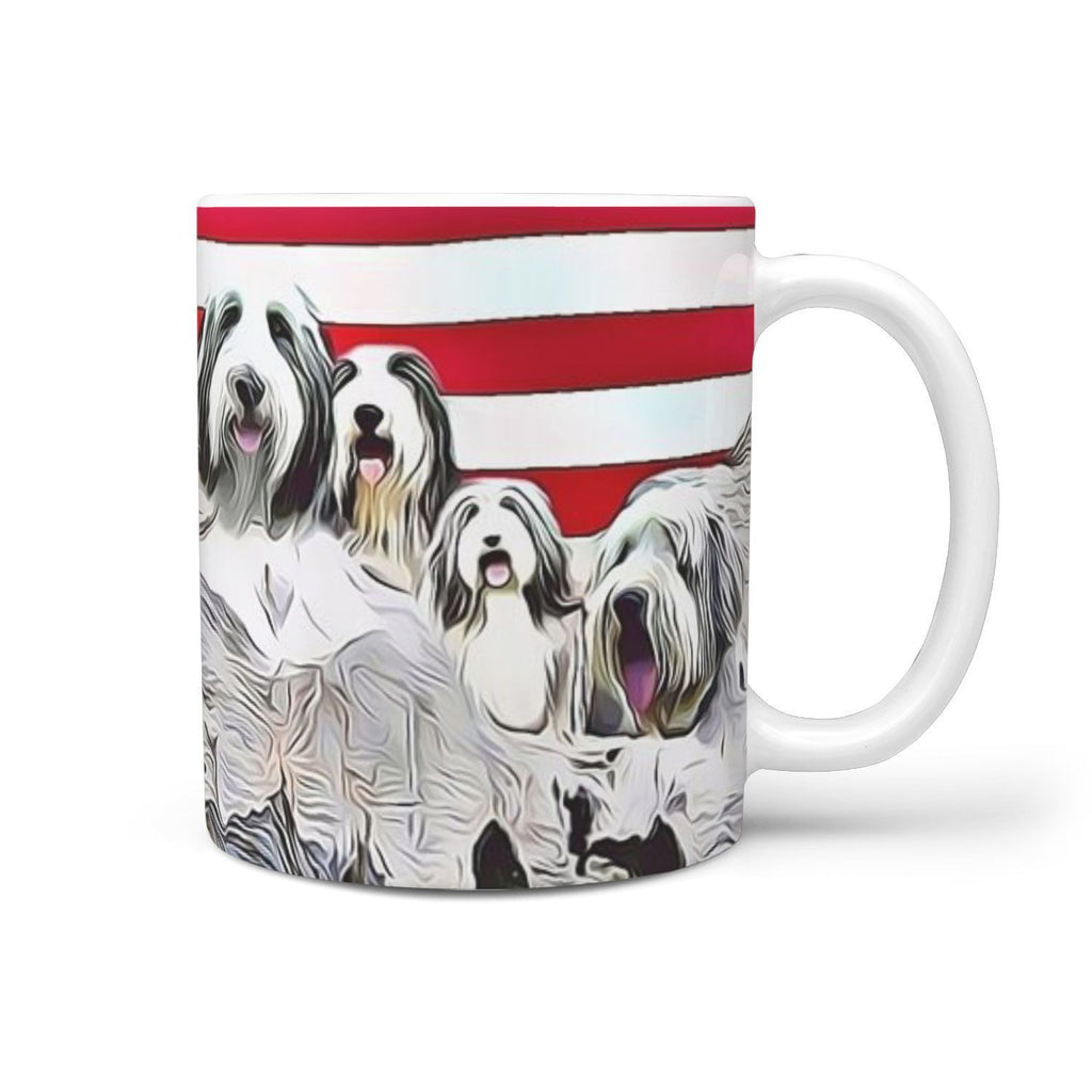 Bearded Collie Mount Rushmore Print 360 White Mug-Free Shipping - Deruj.com