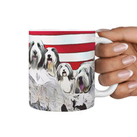 Bearded Collie Mount Rushmore Print 360 White Mug-Free Shipping - Deruj.com