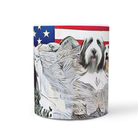 Bearded Collie Mount Rushmore Print 360 White Mug - Deruj.com