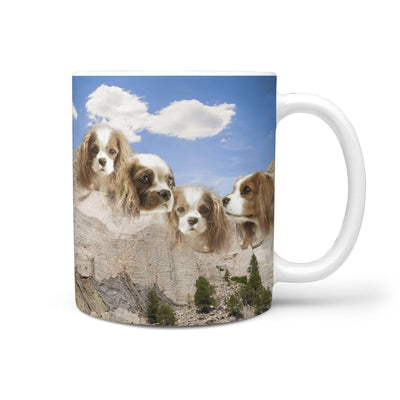 Cavalier King Charles Spaniel Mount Rushmore Print 360 White Mug - Deruj.com