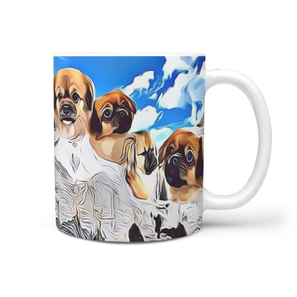 Tibetan spaniel Mount Rushmore Print 360 White Mug - Deruj.com