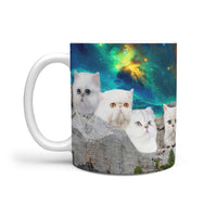 White Persian Cat Mount Rushmore Print 360 Mug - Deruj.com