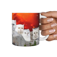 White Persian Cat Mount Rushmore Print 360 Mug - Deruj.com