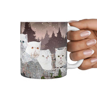 White Persian Cat Art Mount Rushmore Print 360 Mug - Deruj.com