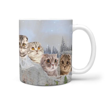 Scottish Fold Cat Mount Rushmore Print 360 Mug - Deruj.com