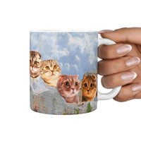 Cute Scottish Fold Cat Mount Rushmore Print 360 Mug - Deruj.com