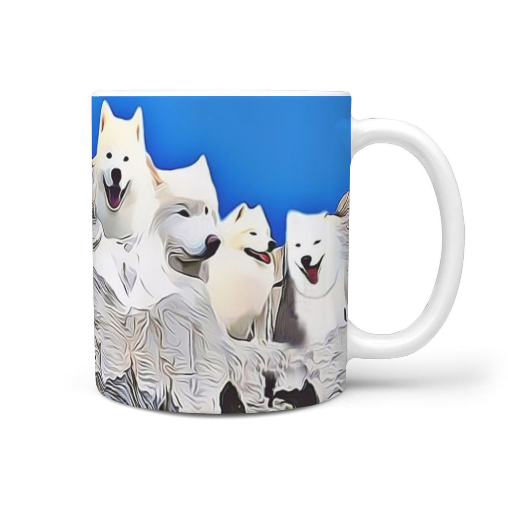 Samoyed Dog Mount Rushmore Print 360 White Mug - Deruj.com