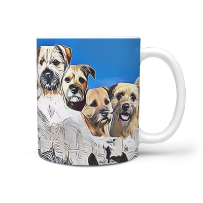 Border Terrier Mount Rushmore Print 360 White Mug - Deruj.com