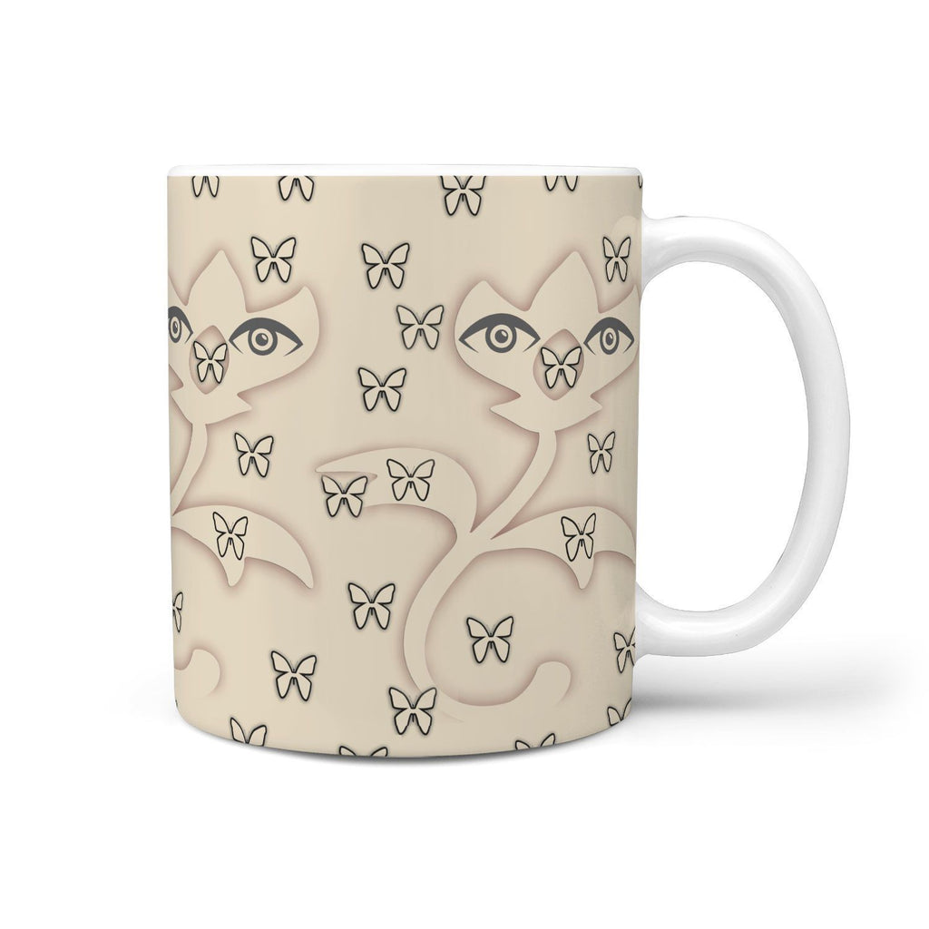 Butterfly Eyes Print 360 White Mug - Deruj.com