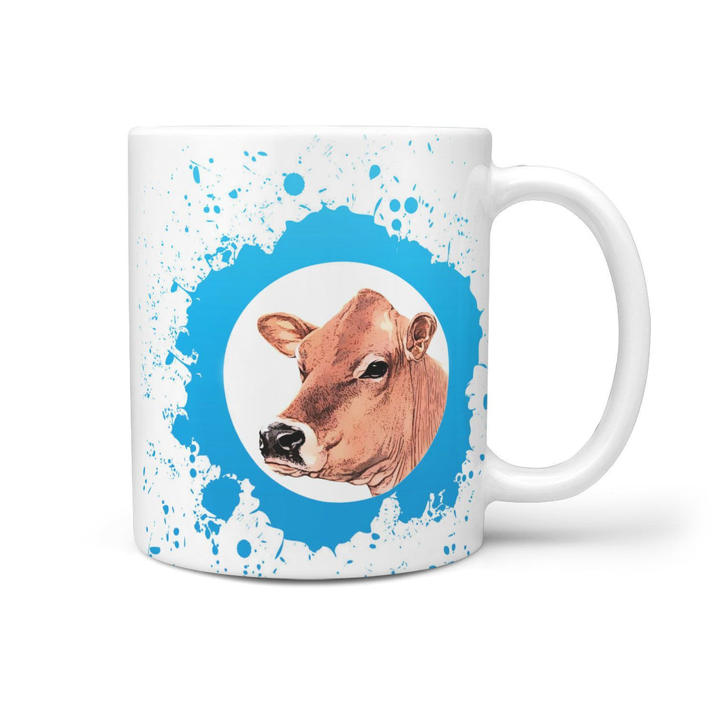 Jersey cattle (Cow) Print 360 White Mug - Deruj.com