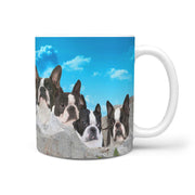 Boston Terrier On Mount Rushmore Print 360 Mug - Deruj.com