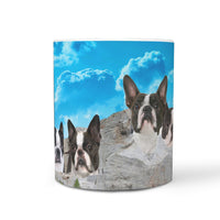 Boston Terrier On Mount Rushmore Print 360 Mug - Deruj.com