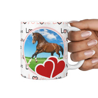 Thoroughbred Horse Print 360 White Mug - Deruj.com