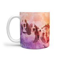 Basset Hound On Mount Rushmore Warm Color Art Print 360 Mug