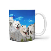 Samoyed Dog On Mount Rushmore Print 360 Mug - Deruj.com