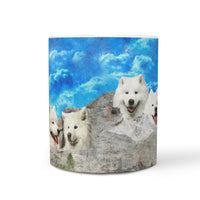 Samoyed Dog Art On Mount Rushmore Print 360 Mug - Deruj.com