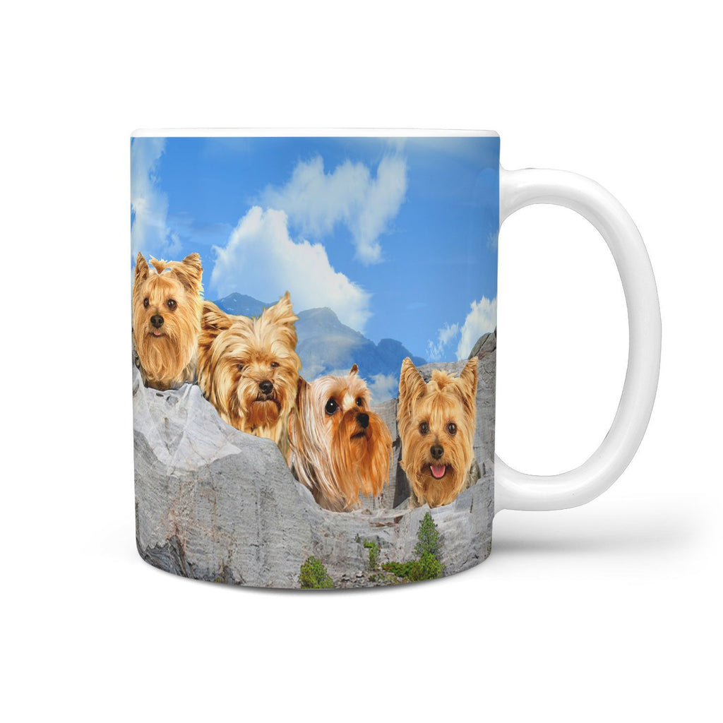 Cute Yorkshire Dog On Mount Rushmore Print 360 Mug - Deruj.com