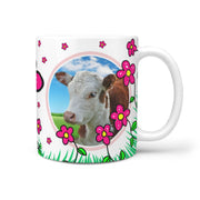Hereford cattle (Cow) Print 360 White Mug - Deruj.com