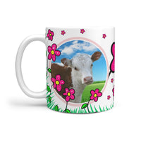 Hereford cattle (Cow) Print 360 White Mug - Deruj.com