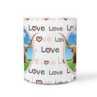 Texas Longhorn Cattle (Cow) Print 360 White Mug - Deruj.com