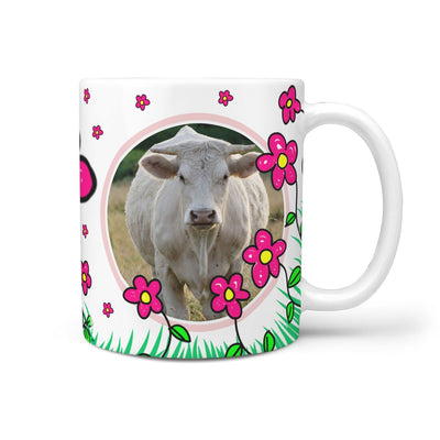 Charolais Cattle (Cow) Print 360 White Mug - Deruj.com