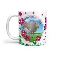 Charolais Cattle (Cow) Print 360 White Mug - Deruj.com