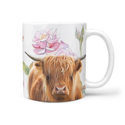 Highland Cattle (Cow) Print 360 White Mug - Deruj.com