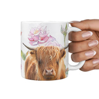 Highland Cattle (Cow) Print 360 White Mug - Deruj.com