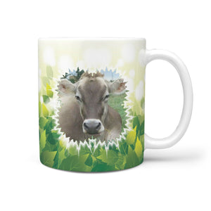 Brown Swiss Cattle (Cow) Print 360 White Mug - Deruj.com