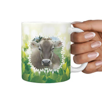 Brown Swiss Cattle (Cow) Print 360 White Mug - Deruj.com