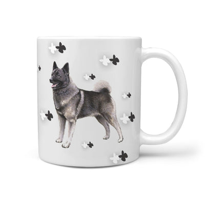 Norwegian Elkhound Dog Print 360 White Mug - Deruj.com