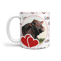 Red Poll Cattle (Cow) Print 360 White Mug - Deruj.com