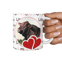 Red Poll Cattle (Cow) Print 360 White Mug - Deruj.com