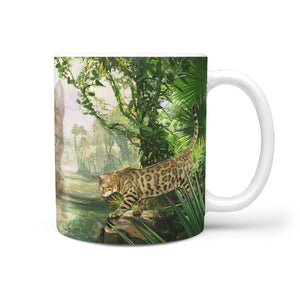 Bengal Cat In Jungle Print 360 Mug - Deruj.com