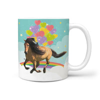 Mongolian Horse Print 360 White Mug - Deruj.com