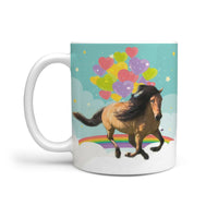 Mongolian Horse Print 360 White Mug - Deruj.com