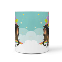 Mongolian Horse Print 360 White Mug - Deruj.com